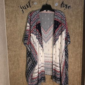 Tribal Print Kimono Top Size 2/3